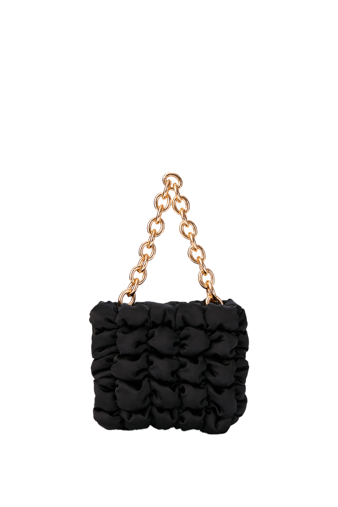 Handbag In Quilted Satin-Black