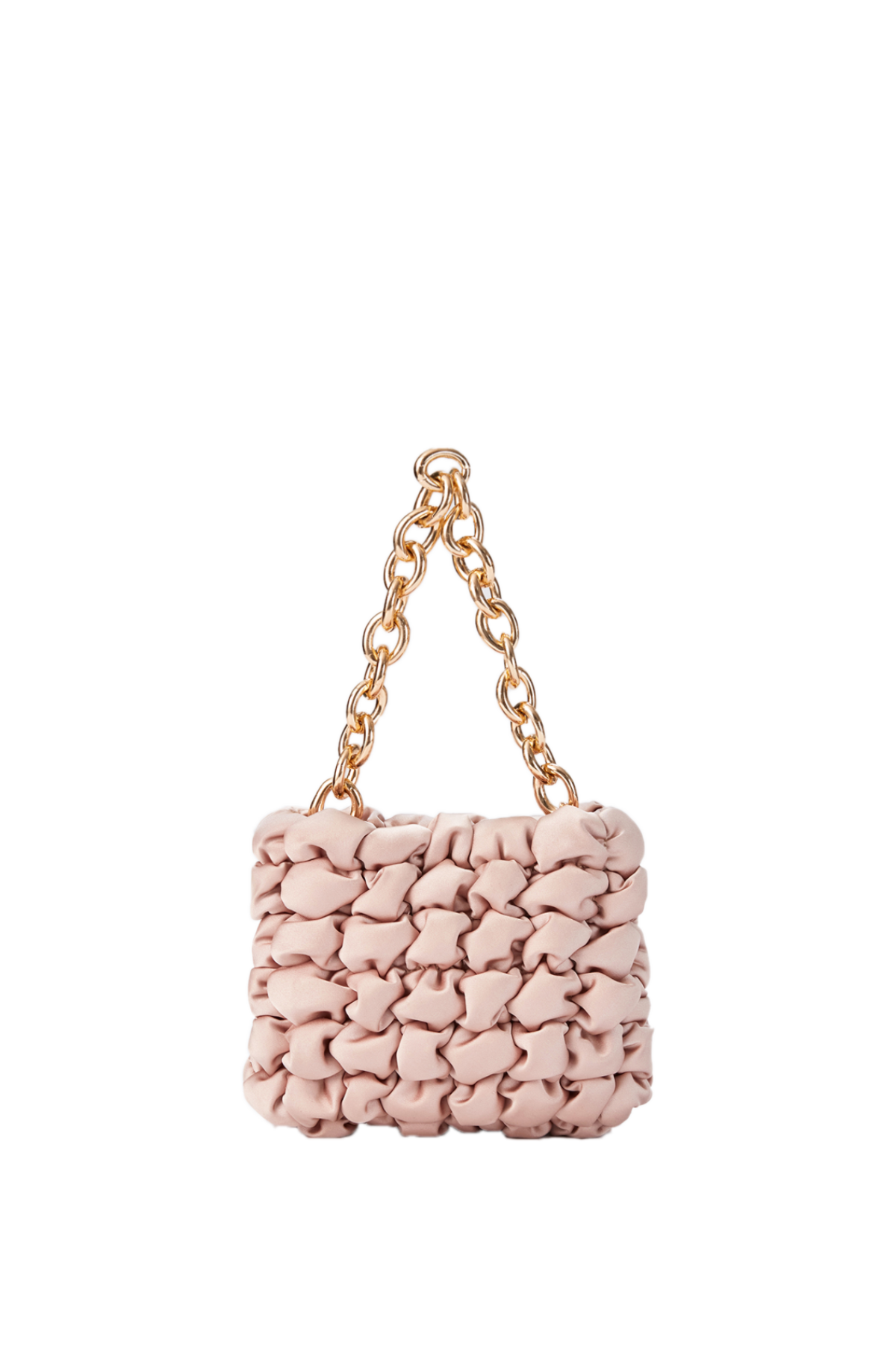 Handbag in Quilted Satin-Beige