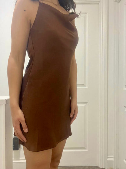 Mini Dress Neck Satin -GeorginaRodrigues Inspired Dress