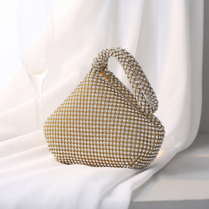 Diamond satin bag in three colours.
