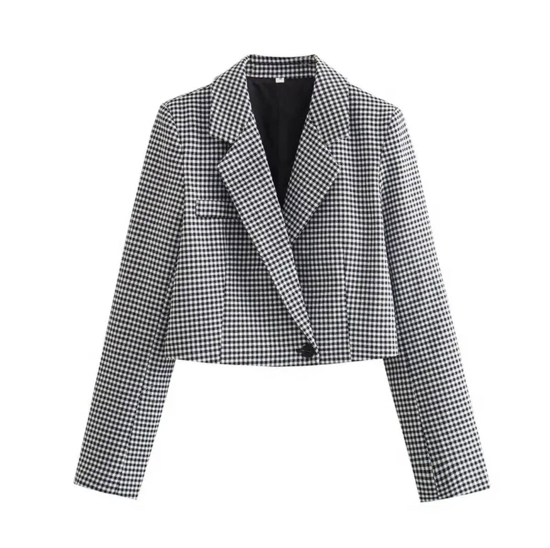 Pattern Print Cropped Blazer.