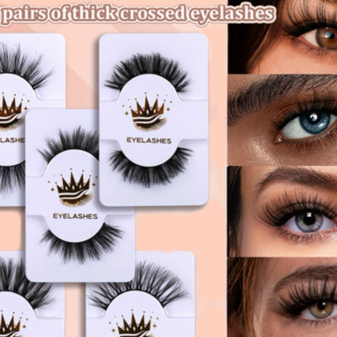 5 Styles Faux Mink Eyelashes Set, Soft &amp; Fluffy Natural