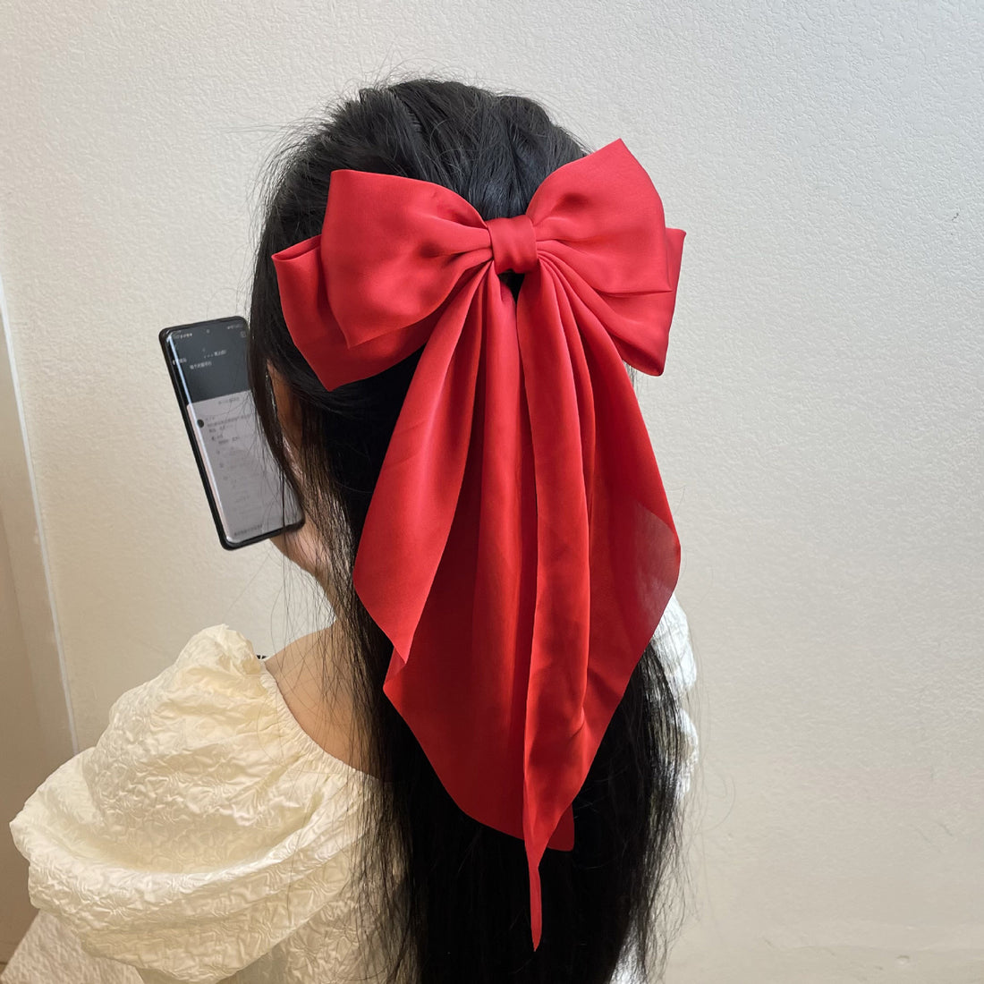 Kids,girls, Women’s classy bow knit satin material hair clip.
