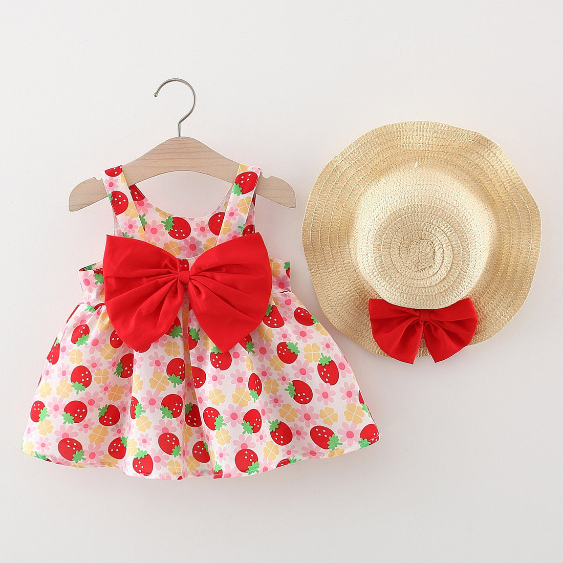 Cute strawberry dress with bow.